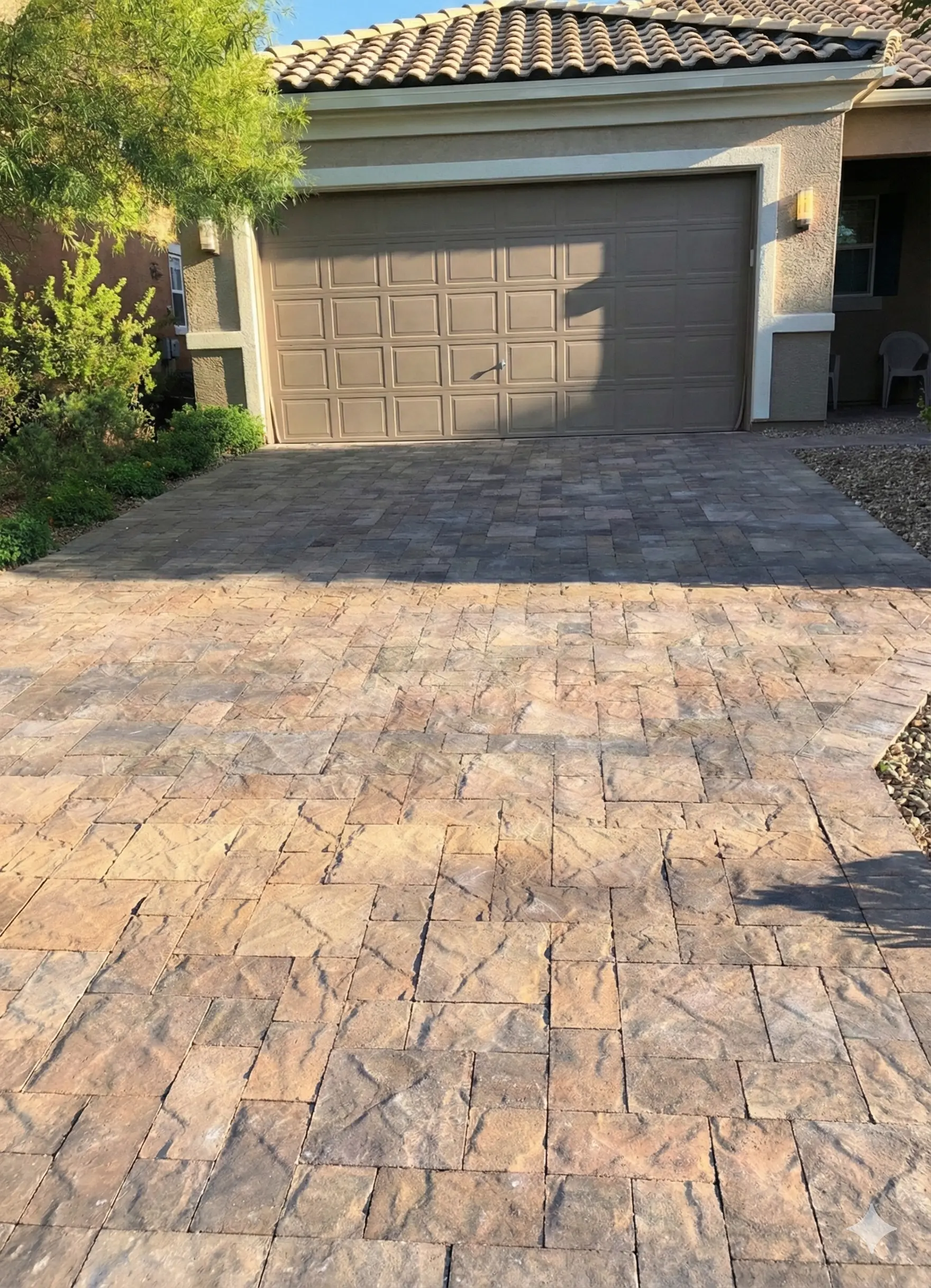 Paver driveway in Las Vegas boosting front-yard curb appeal
