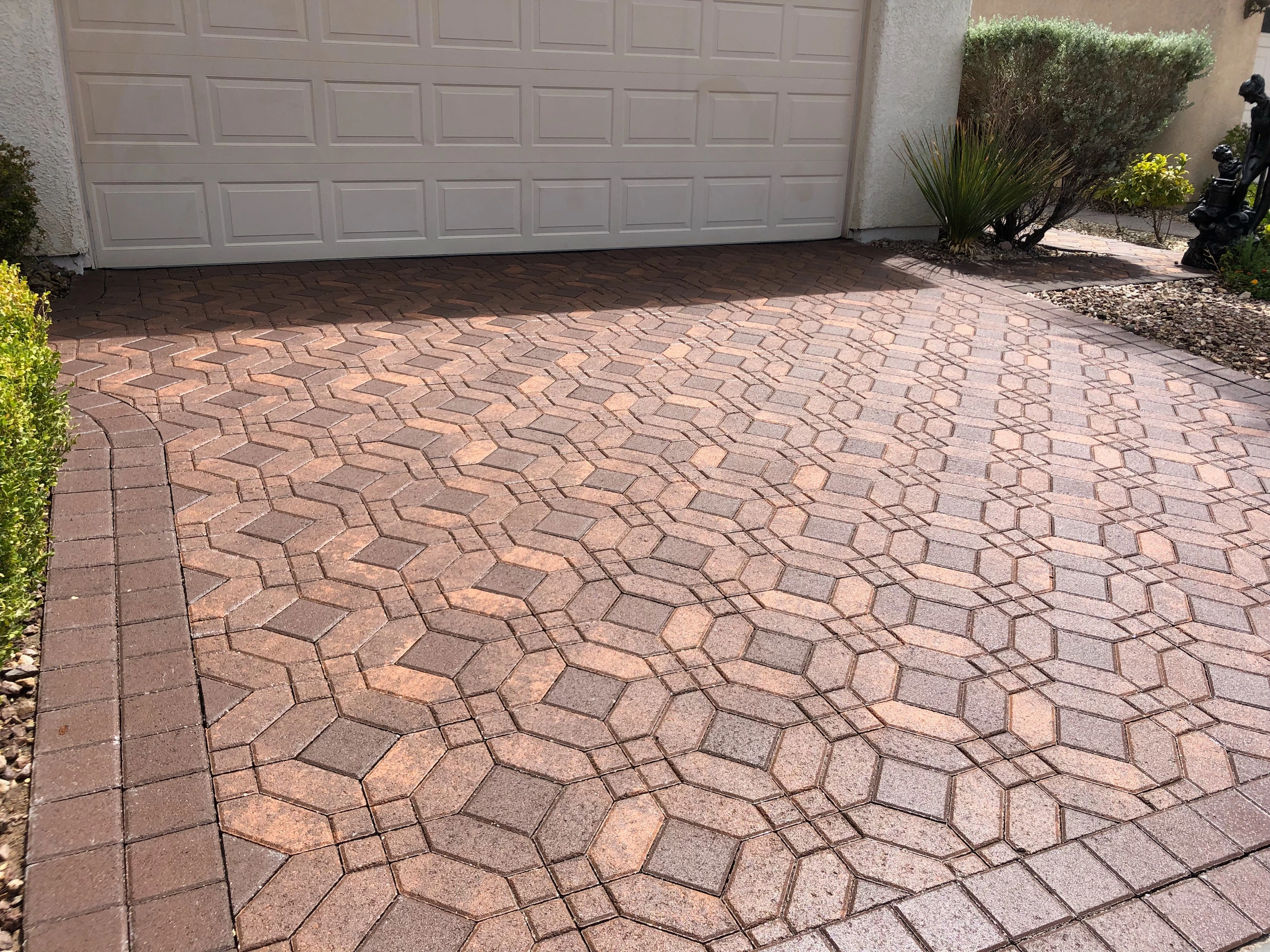 Paver driveway in Las Vegas built on a compacted desert base