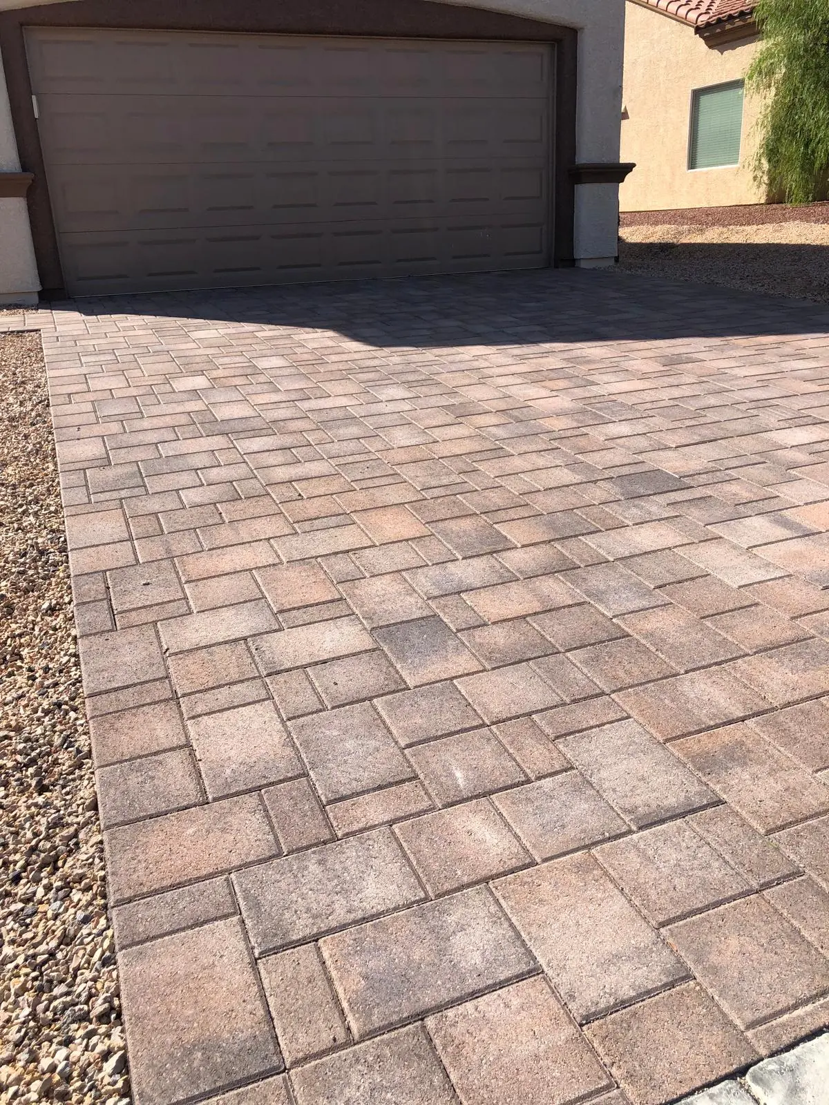 Paver driveway in Las Vegas built on a compacted desert base