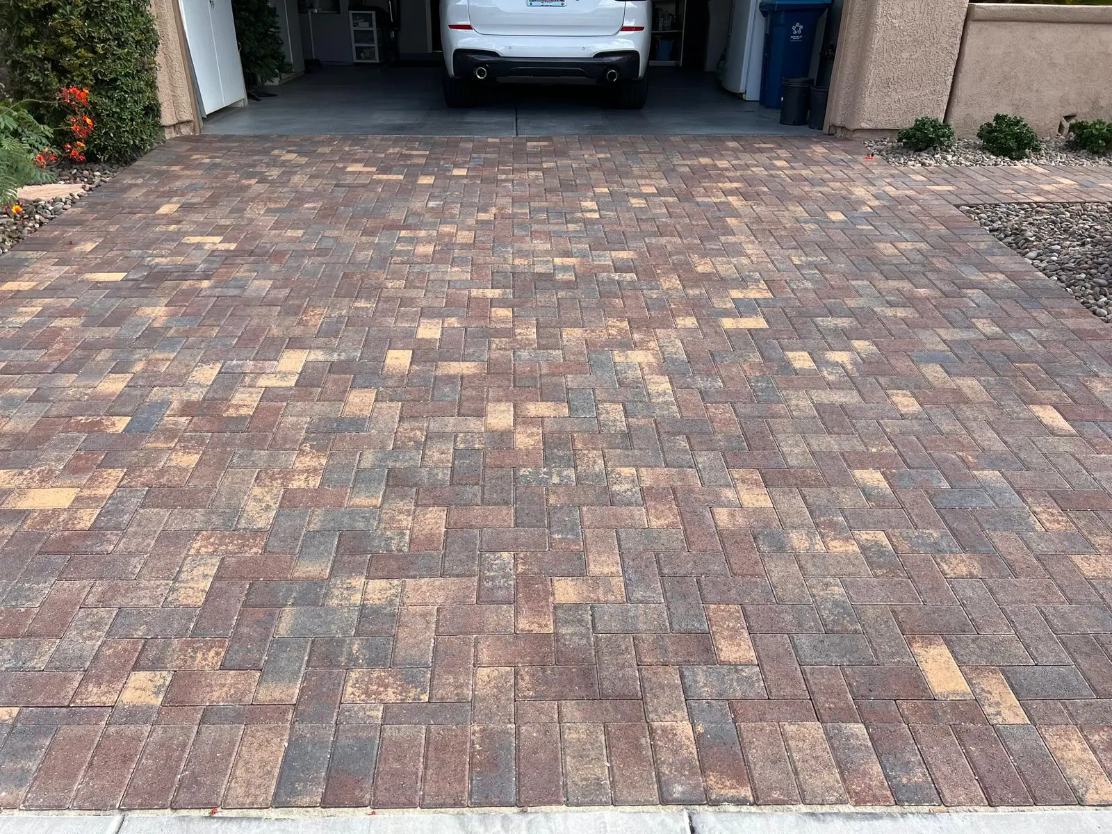 Paver driveway in Las Vegas boosting front-yard curb appeal