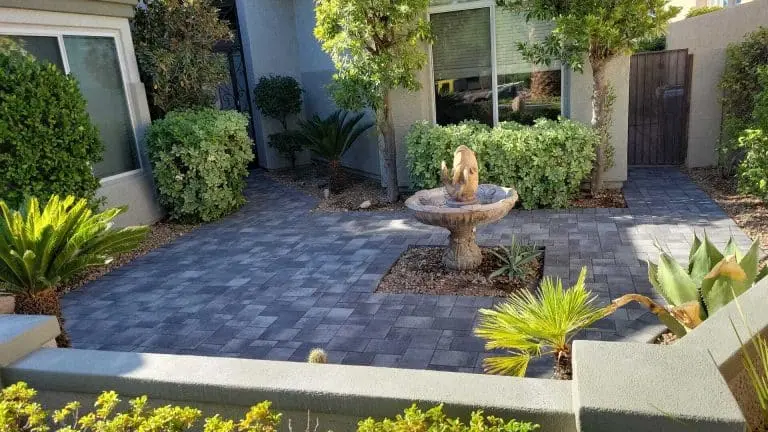 Paver entryway in Las Vegas with wide, welcoming front steps