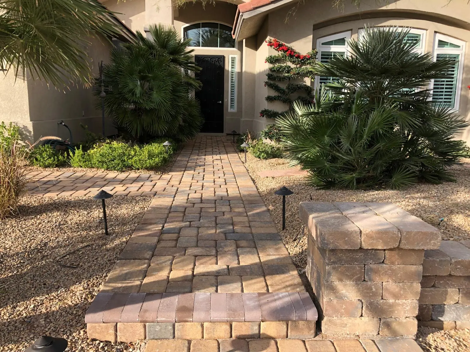 Paver entryway in Las Vegas with a custom banded border