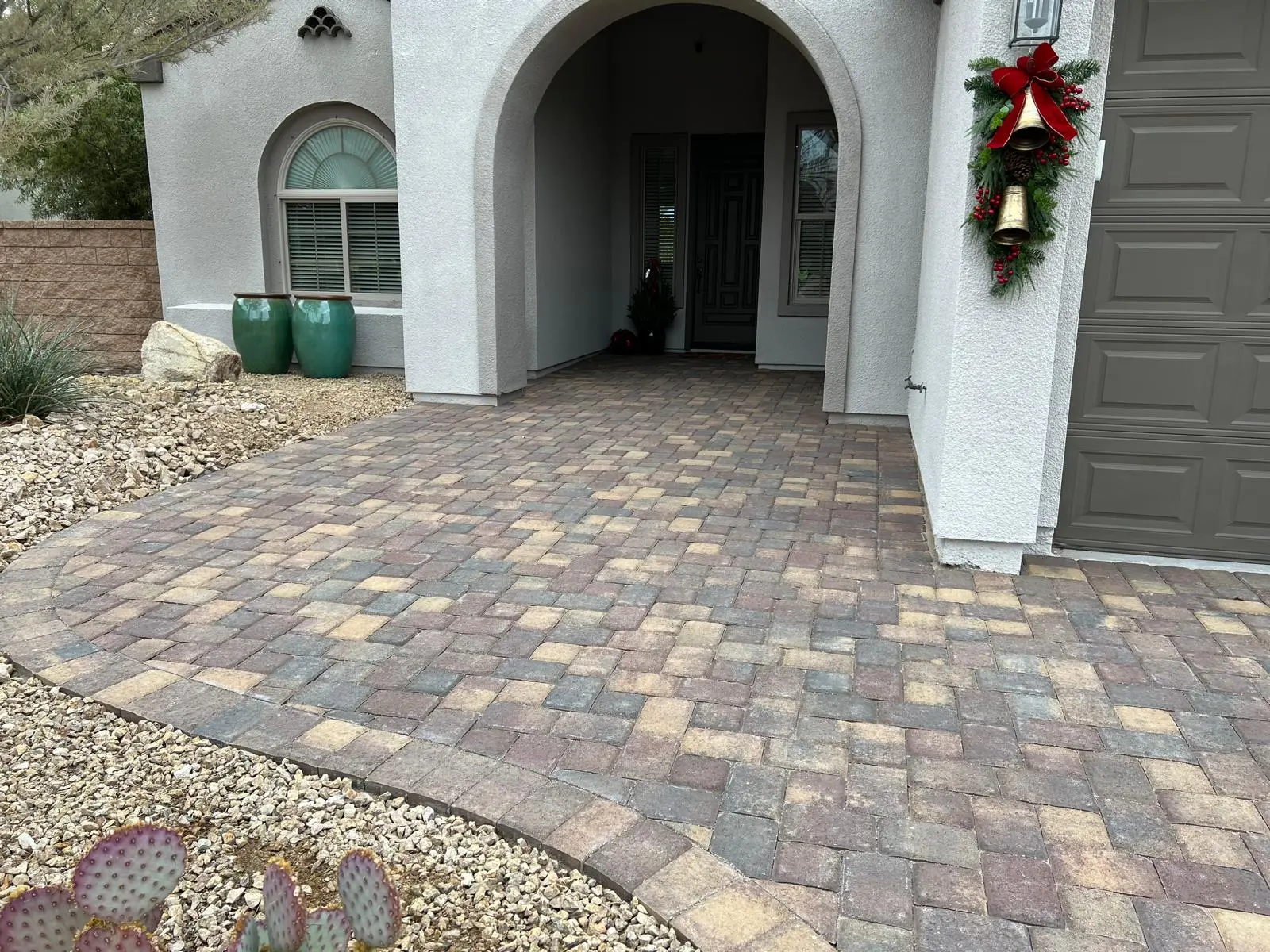 Paver entryway in Las Vegas creating a grand first impression