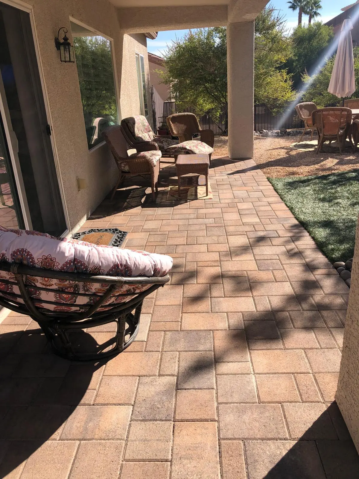 Paver patio in Las Vegas built for low-maintenance desert living