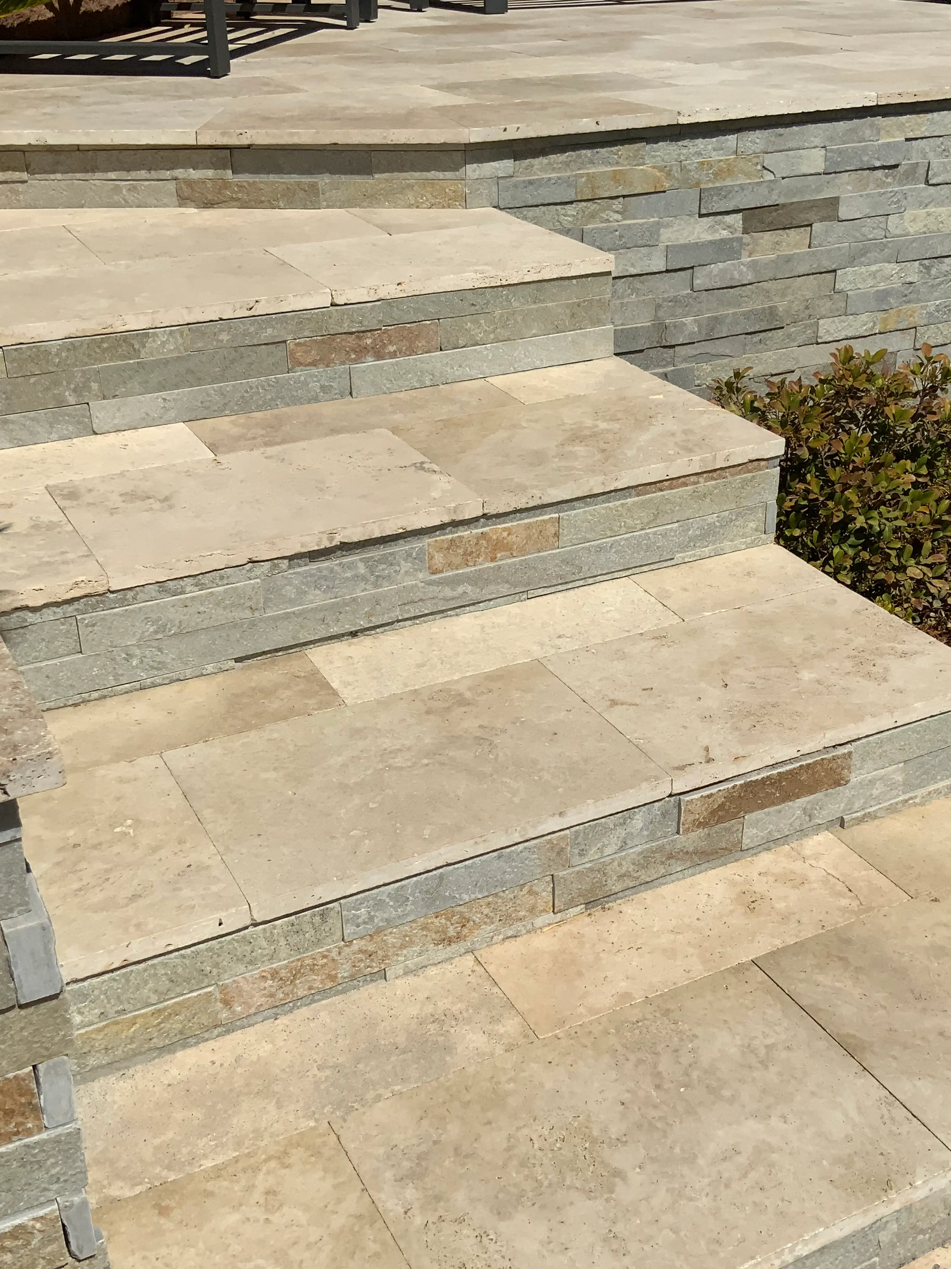 Paver steps in Las Vegas in a smooth bullnose paver finish